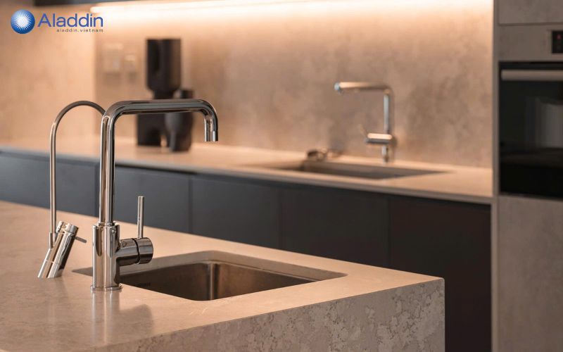 Mặt bàn bếp inox liền chậu