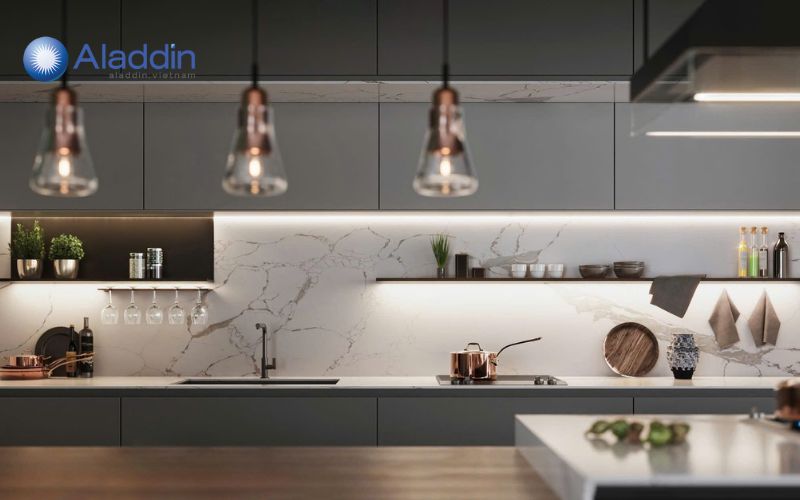 Phối màu đen trắng đơn gỉn, giúp không gian mở rộng hơn